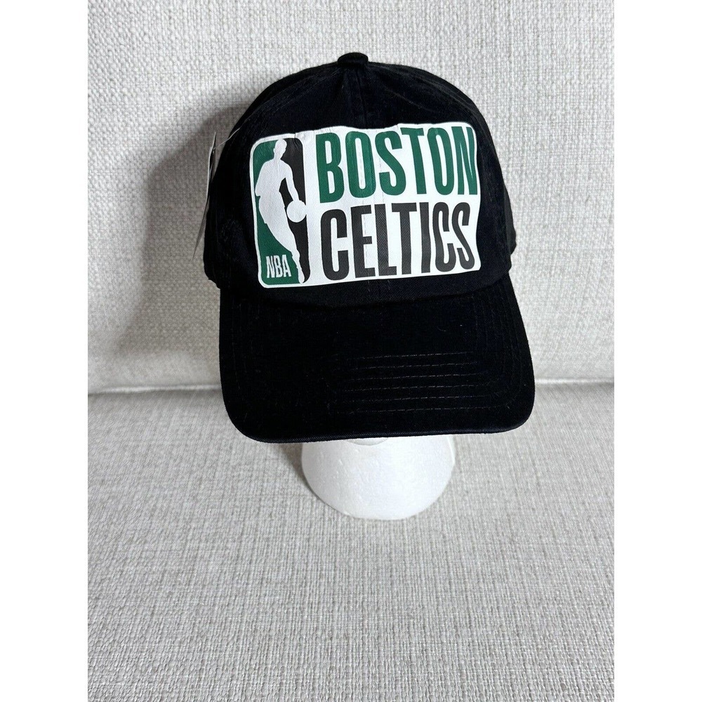 NWT Boston Celtics Adjustable Black‎ Hat/ Cap NBA - USA One Size Fits All